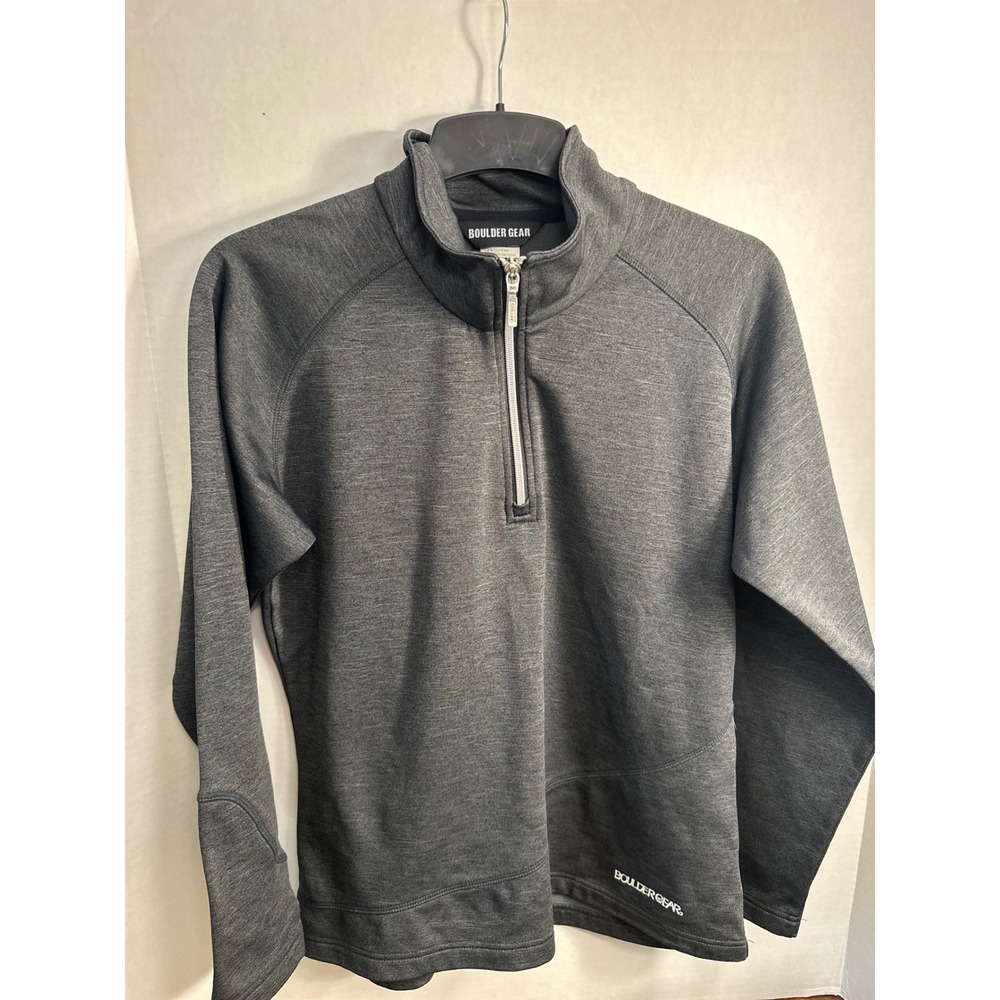 Boulder Gear Pullover Womens Gray Quarter Zip Long Sleeve Athletic Top Medium